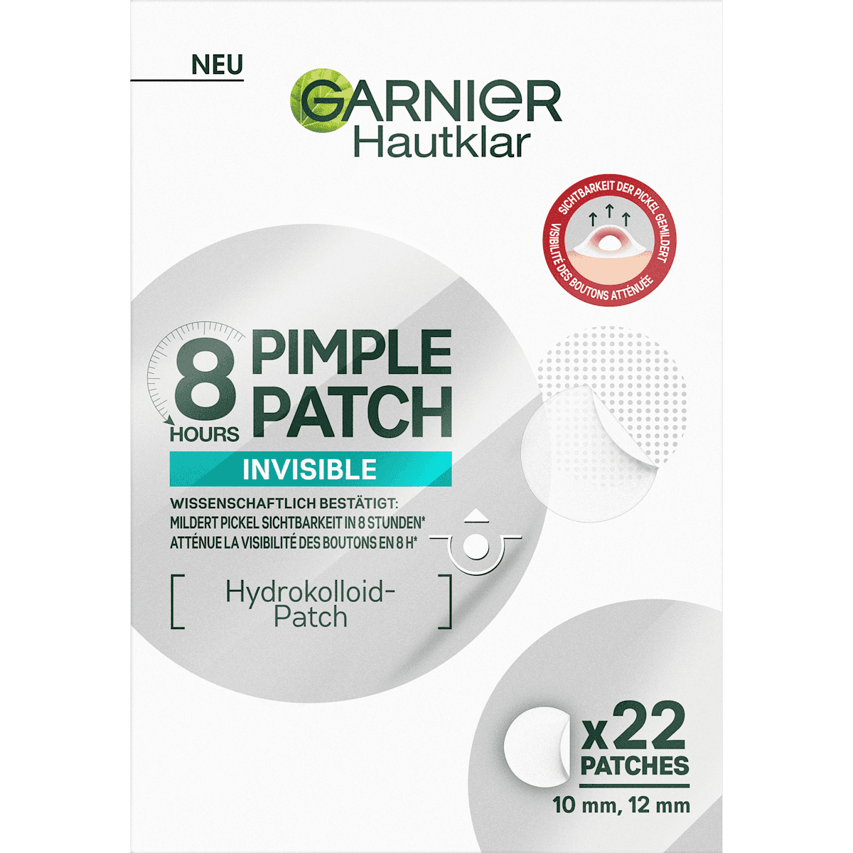 Garnier Skin Active Anti Pickel Patches Invisible, 22 pièces — produit allemand authentique au Maroc