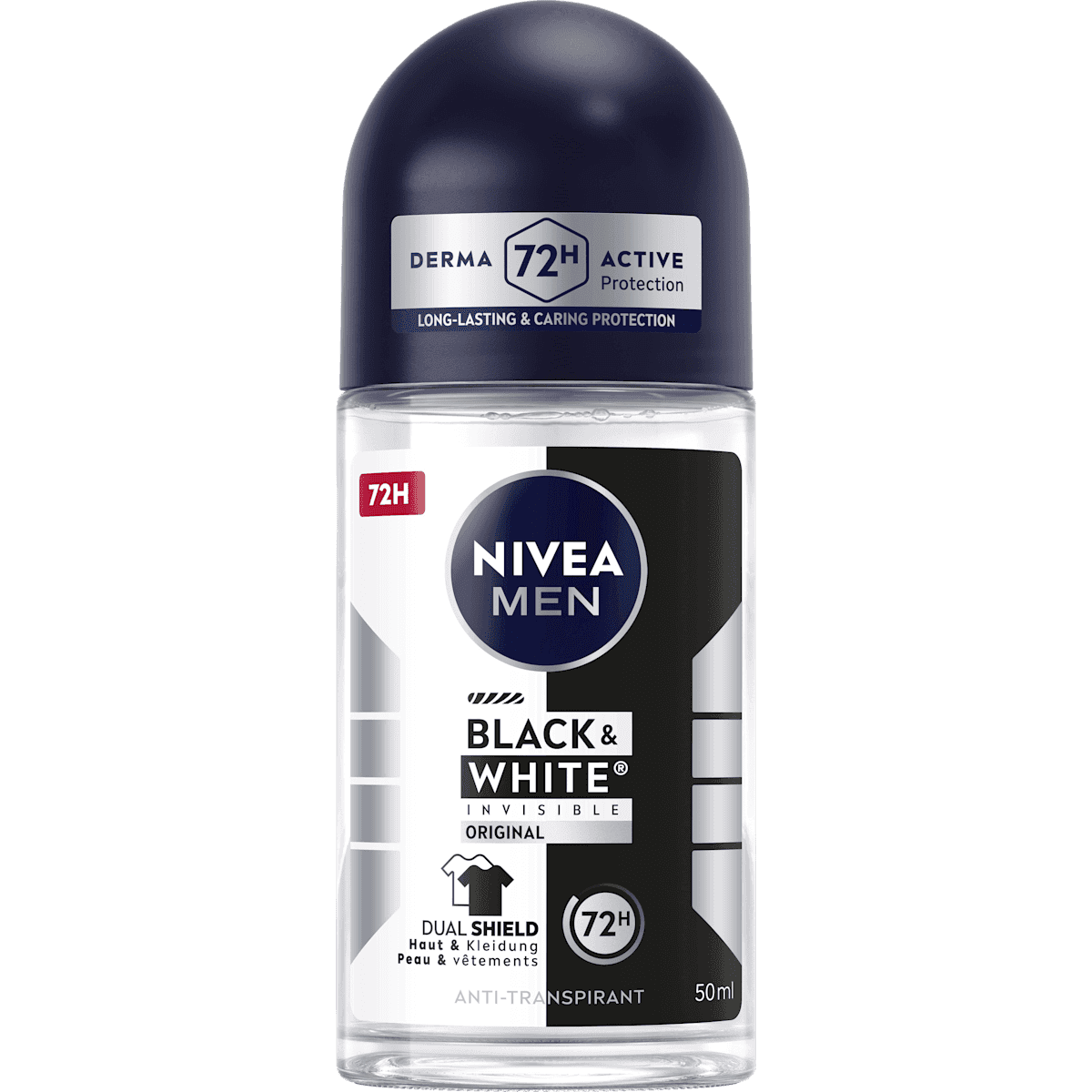NIVEA MEN anti-transpirant Déodorant bille Black & White Invisible Original, 50 ml — produit allemand authentique au Maroc