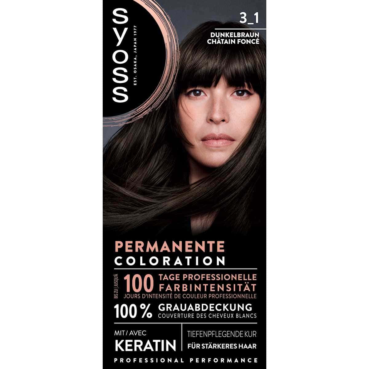 Syoss Coloration 3_1 Dunkelbraun, 1 pièce (Syoss Haarfarbe 3_1 Dunkelbraun, 1 St) — منتج ألماني أصلي في المغرب