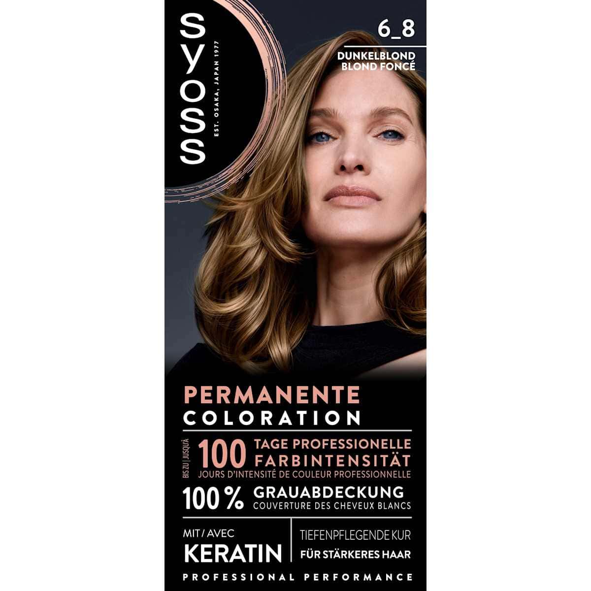 Syoss Hair colour 6_8 Dunkelblond, 1 pc (Syoss Haarfarbe 6_8 Dunkelblond, 1 St) — authentic German product in Morocco