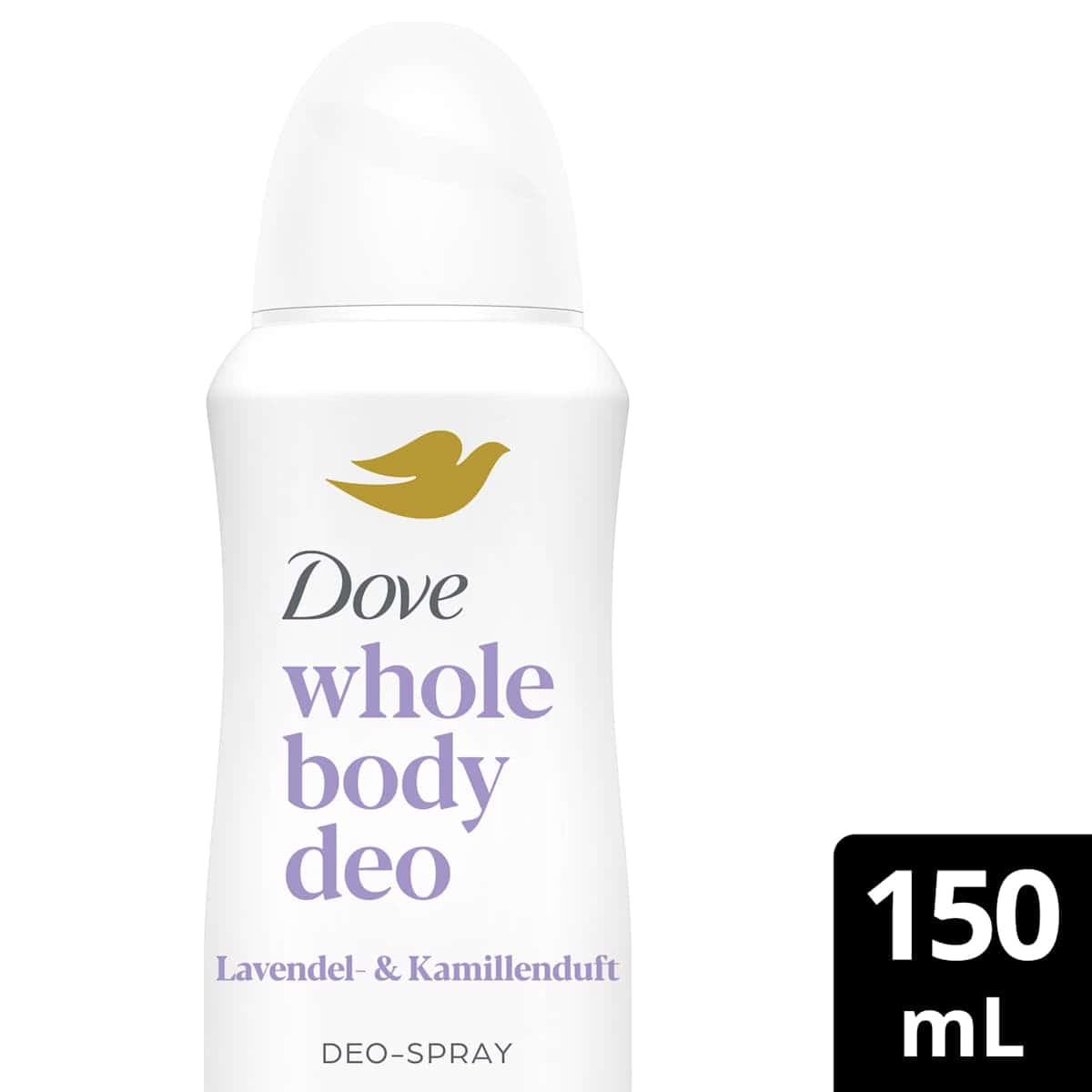 Dove Déodorant spray Whole Body lavande & Kamillenduft, 150 ml — produit allemand authentique au Maroc