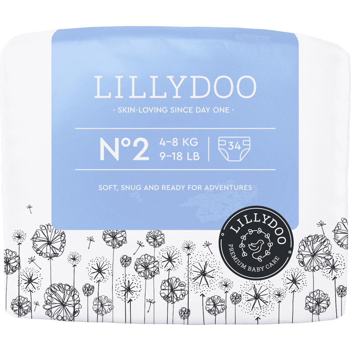 LILLYDOO Couches taille 2 (4+ kg), 34 pièces — produit allemand authentique au Maroc