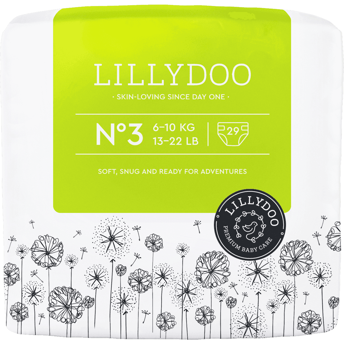 LILLYDOO Nappies size 3 (6+ kg), 29 pcs (LILLYDOO Windeln Gr. 3 (6+ kg), 29 St) — authentic German product in Morocco