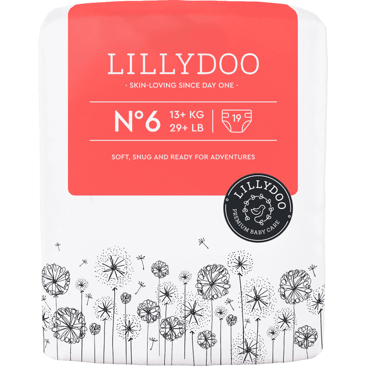 LILLYDOO Couches taille 6 (13+ kg), 19 pièces (LILLYDOO Windeln Gr. 6 (13+ kg), 19 St) — منتج ألماني أصلي في المغرب