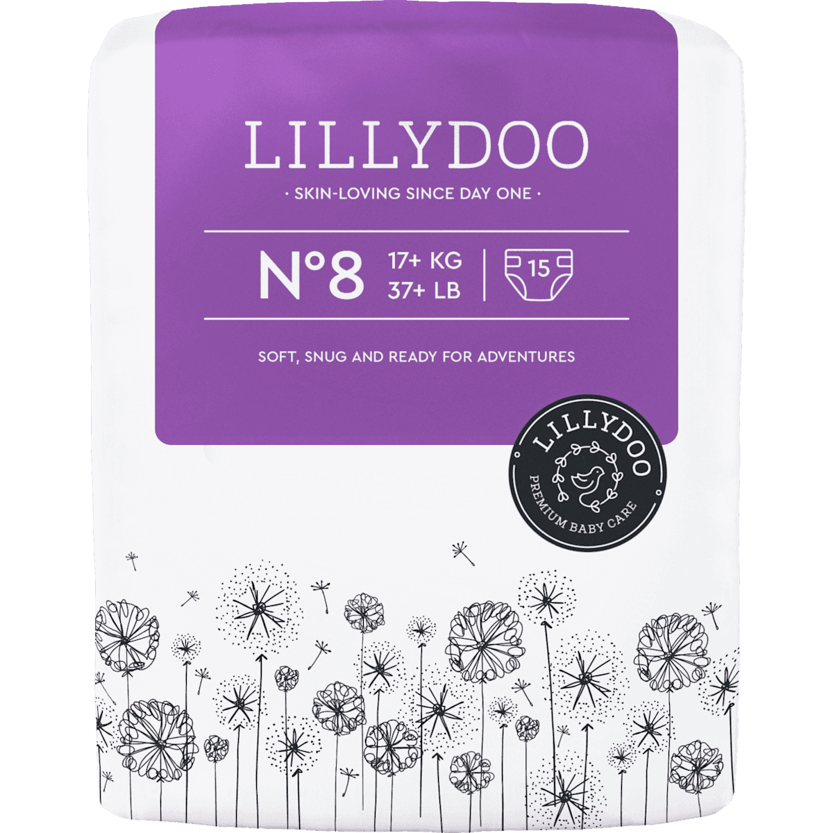 LILLYDOO Couches taille 8 (17+ kg), 15 pièces (LILLYDOO Windeln Gr. 8 (17+ kg), 15 St) — منتج ألماني أصلي في المغرب