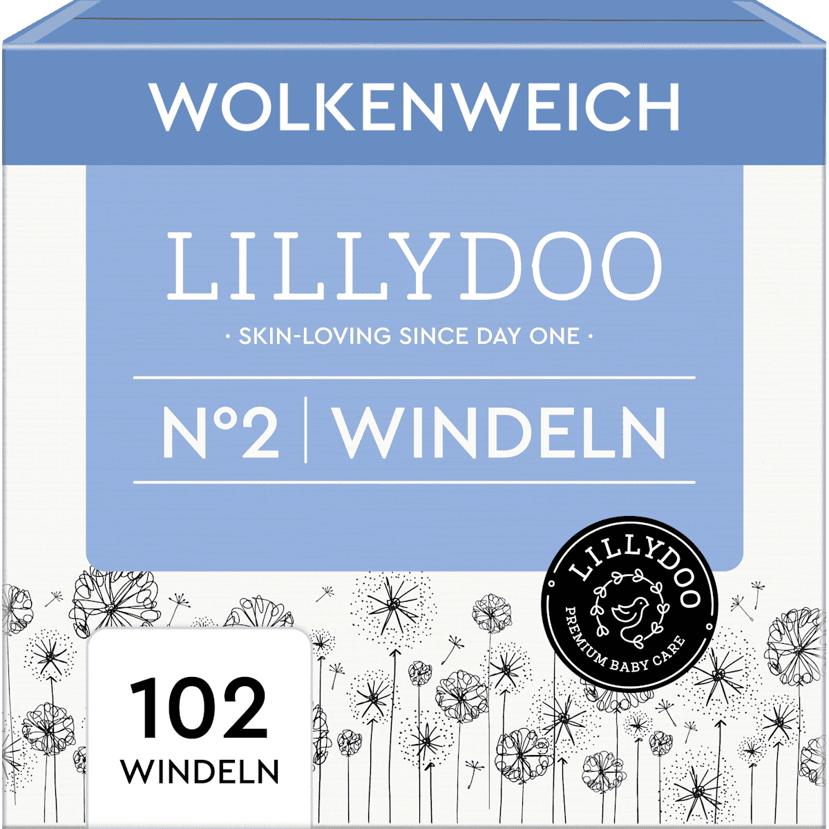 LILLYDOO Couches taille 2 (4+ kg) Halbmonatsbox, 102 pièces — produit allemand authentique au Maroc