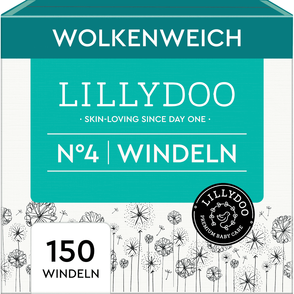 LILLYDOO Couches taille 4 (9+ kg) Monatsbox, 150 pièces (LILLYDOO Windeln Gr. 4 (9+ kg) Monatsbox, 150 St) — منتج ألماني أصلي في المغرب