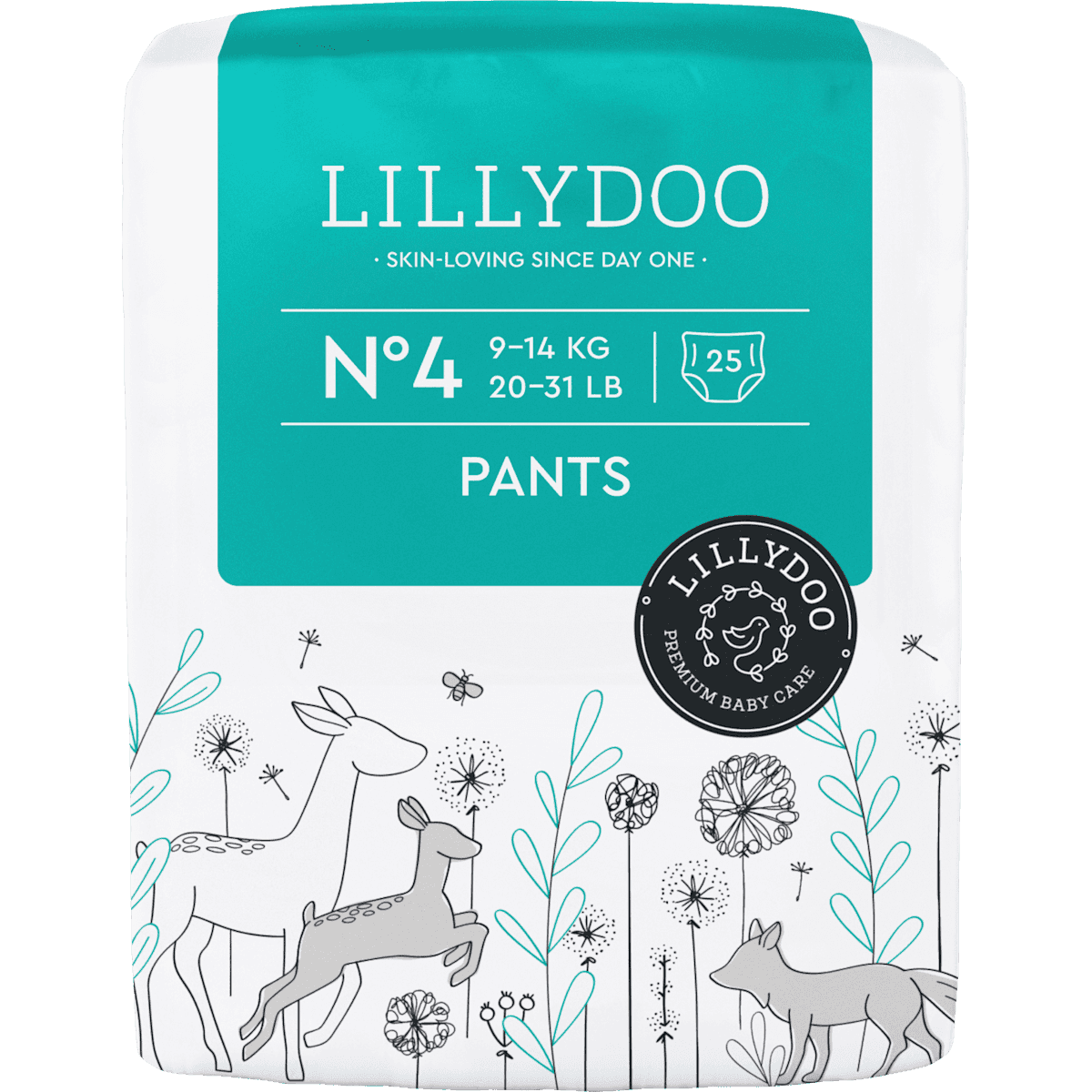 LILLYDOO Bébé Pants taille 4 (9+ kg), 25 pièces — produit allemand authentique au Maroc