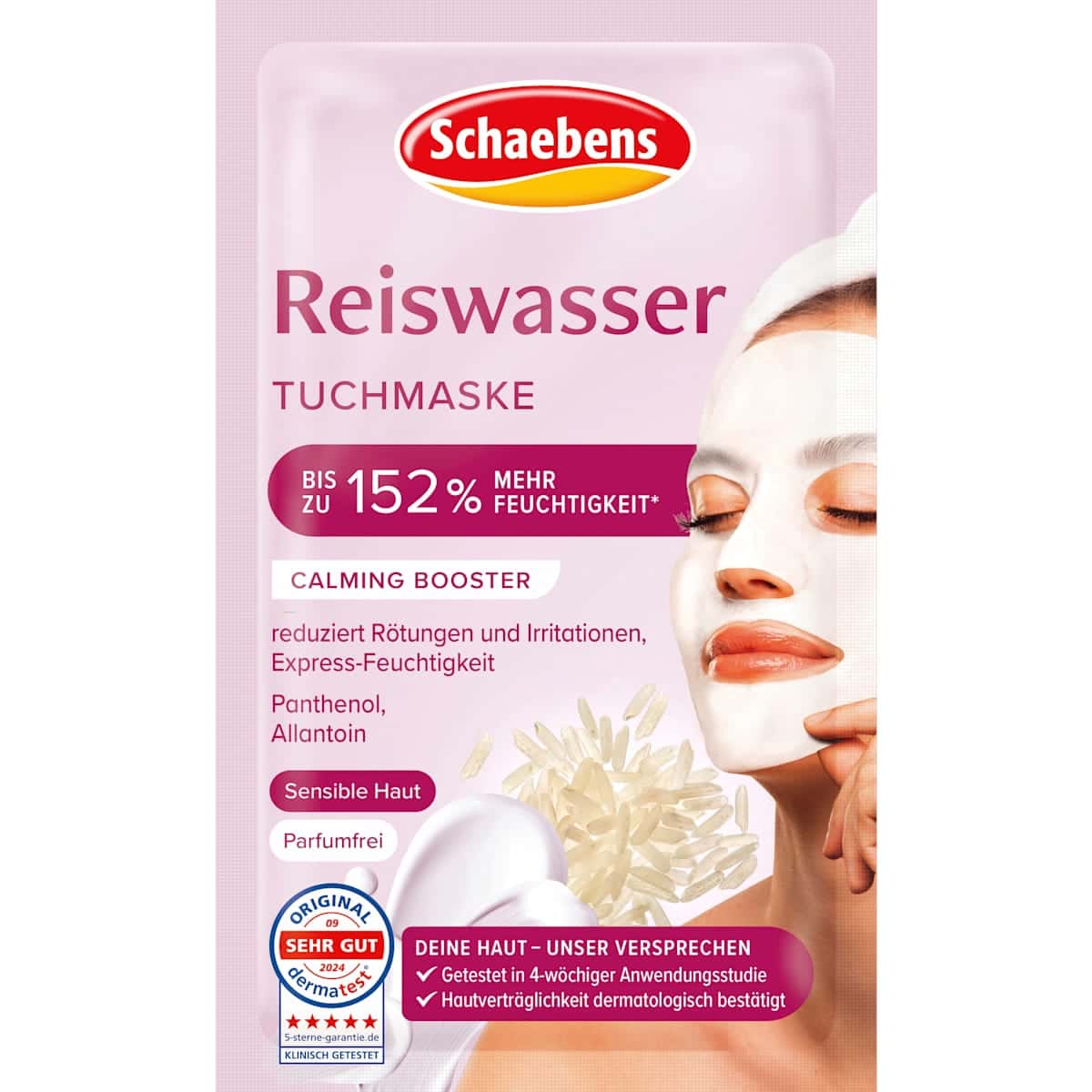 Schaebens masque tissu Reiswasser, 1 pièce (Schaebens Tuchmaske Reiswasser, 1 St) — منتج ألماني أصلي في المغرب