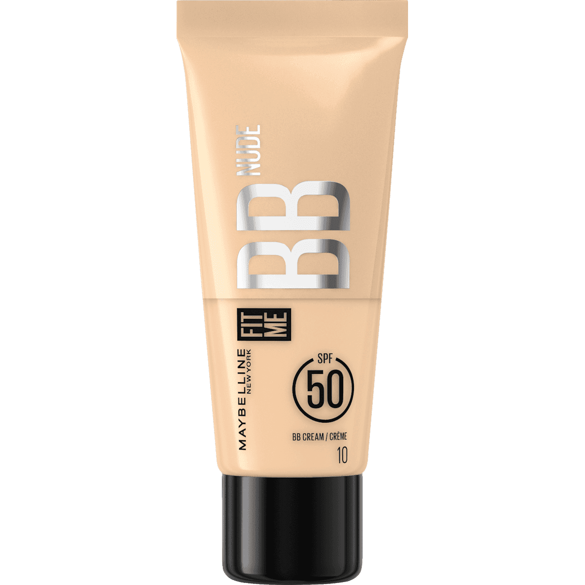 MAYBELLINE NEW YORK BB Cream Fit me Nude 10, LSF 50, 30 ml — produit allemand authentique au Maroc
