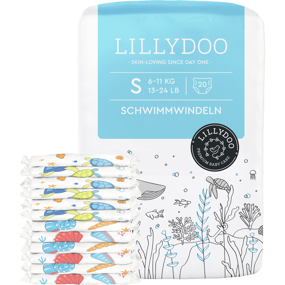 LILLYDOO Couches de bain taille S (6-11 kg), 20 pièces (LILLYDOO Schwimmwindeln Gr. S (6-11 kg), 20 St) — produit allemand authentique au Maroc