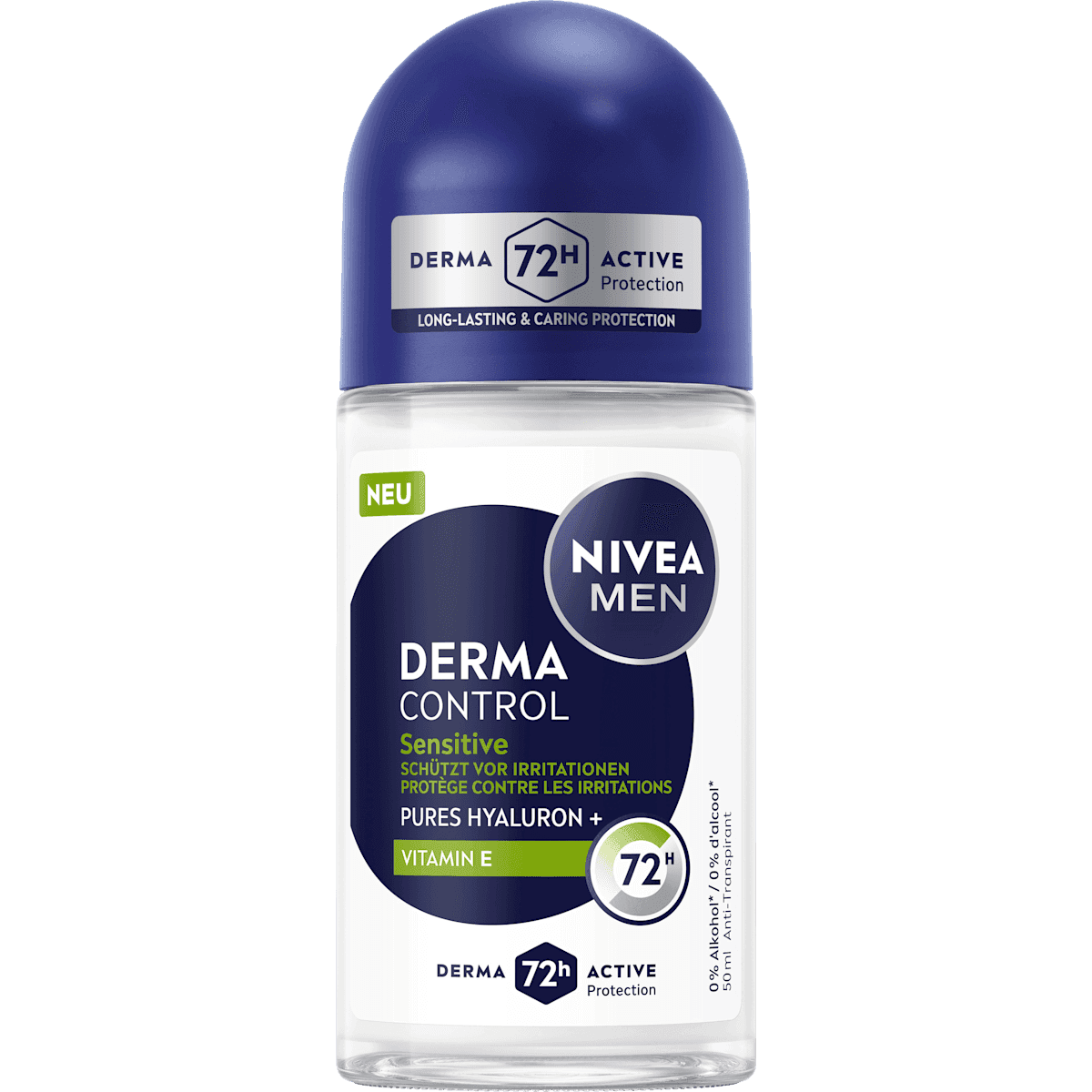 NIVEA MEN anti-transpirant Déodorant bille Derma Control Sensitive, 50 ml (NIVEA MEN Antitranspirant Deo Roll-on Derma Control Sensitive, 50 ml) — منتج ألماني أصلي في المغرب