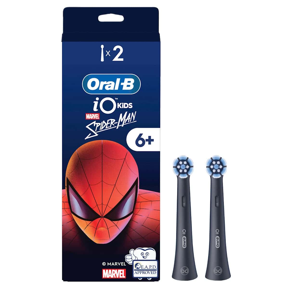 Oral-B Aufsteckbürsten Child iO Spiderman Sanfte Cleaning, ab 6 years, 2 pcs (Oral-B Aufsteckbürsten Kinder iO Spiderman Sanfte Reinigung, ab 6 Jahren, 2 St) — authentic German product in Morocco