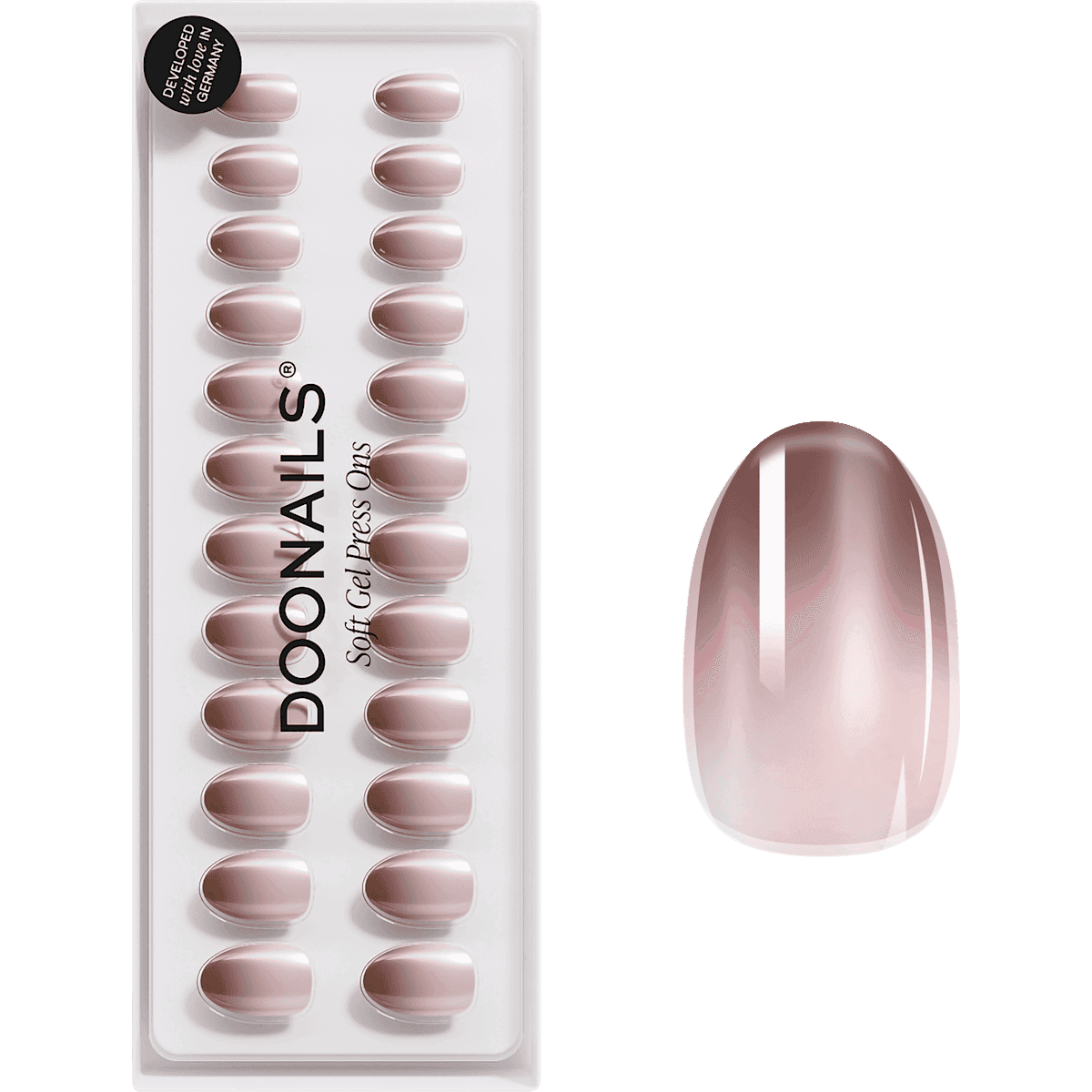 Doonails faux nails, Soft Gel Press Ons Brownie Short Round, 30 pcs (Doonails Künstliche Nägel, Soft Gel Press Ons Brownie Short Round, 30 St) — authentic German product in Morocco