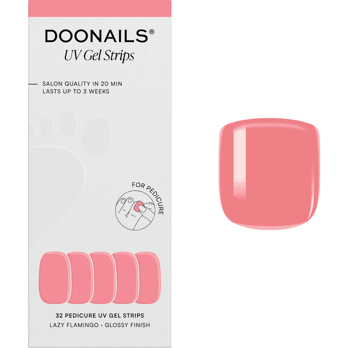Doonails UV Gel Stickers ongles, Gel Strips Pediküre Lazy Flamingo, 32 pièces (Doonails UV Gel Nagelfolien, Gel Strips Pediküre Lazy Flamingo, 32 St) — produit allemand authentique au Maroc