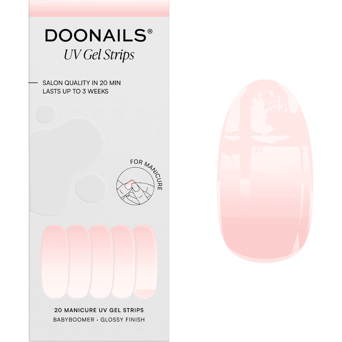 Doonails UV Gel Stickers ongles, Gel Strips Babyboomer, 20 pièces (Doonails UV Gel Nagelfolien, Gel Strips Babyboomer, 20 St) — منتج ألماني أصلي في المغرب