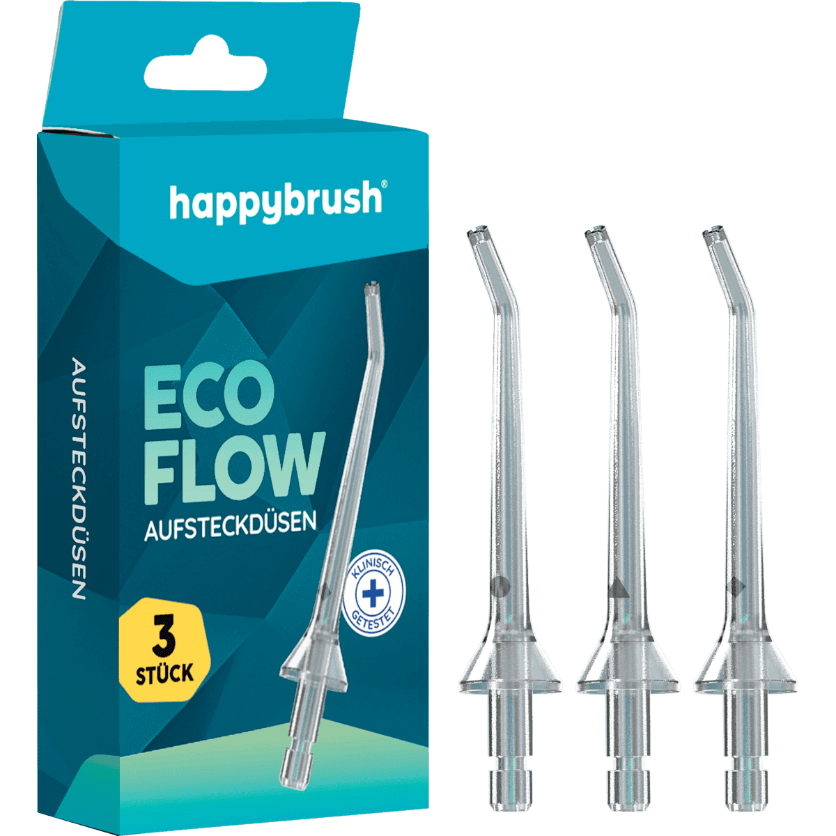happybrush Aufsteckdüsen Eco Flow, 3 pièces (happybrush Aufsteckdüsen Eco Flow, 3 St) — produit allemand authentique au Maroc