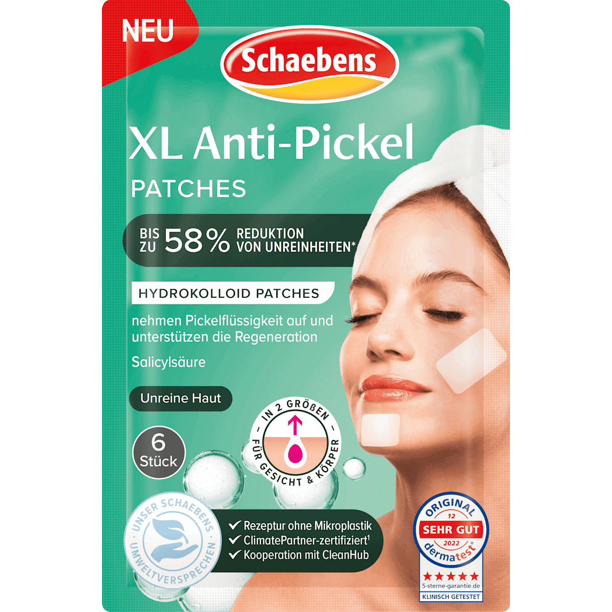 Schaebens Anti- Pickel Patches XL, 6 applications, 1 pièce — produit allemand authentique au Maroc