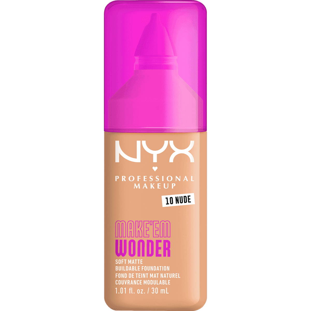 NYX PROFESSIONAL MAKEUP Foundation Make 'EM Wonder 10 Nude, 30 ml — authentic German product in Morocco