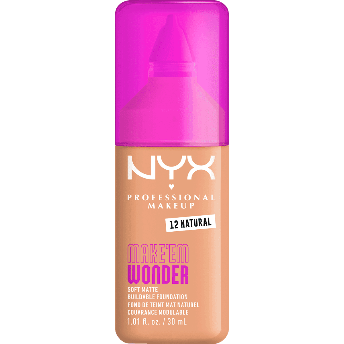 NYX PROFESSIONAL MAKEUP Foundation Make 'EM Wonder 12 Natural, 30 ml — produit allemand authentique au Maroc