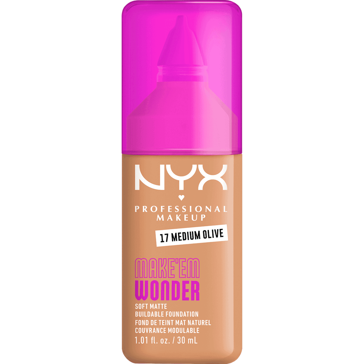 NYX PROFESSIONAL MAKEUP Foundation Make 'EM Wonder 17 Medium Olive, 30 ml — authentic German product in Morocco