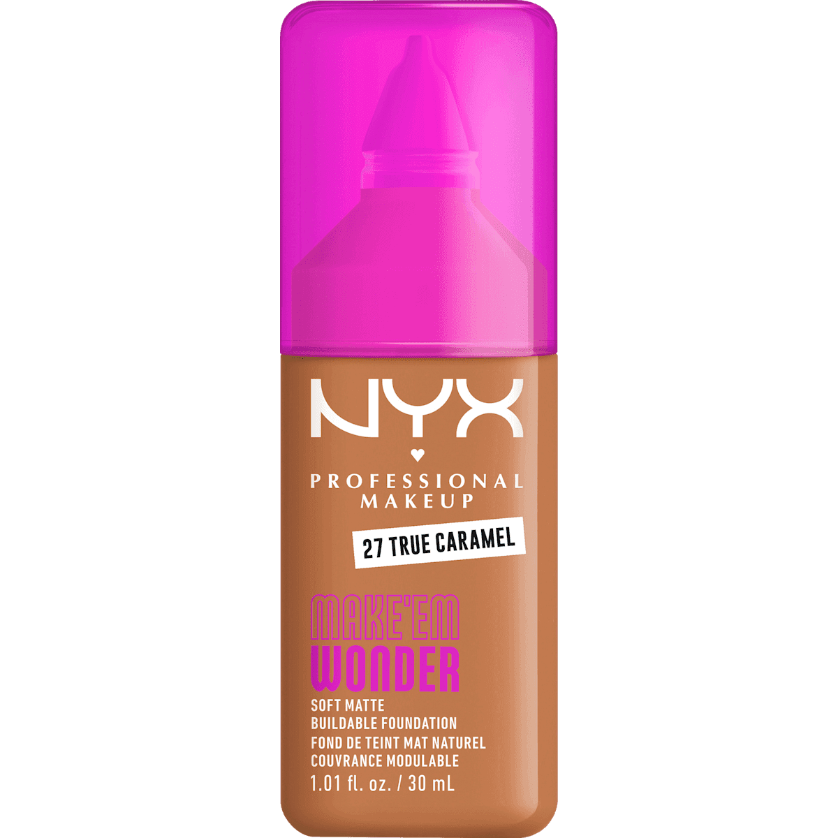 NYX PROFESSIONAL MAKEUP Foundation Make 'EM Wonder 27 True Caramel, 30 ml — authentic German product in Morocco