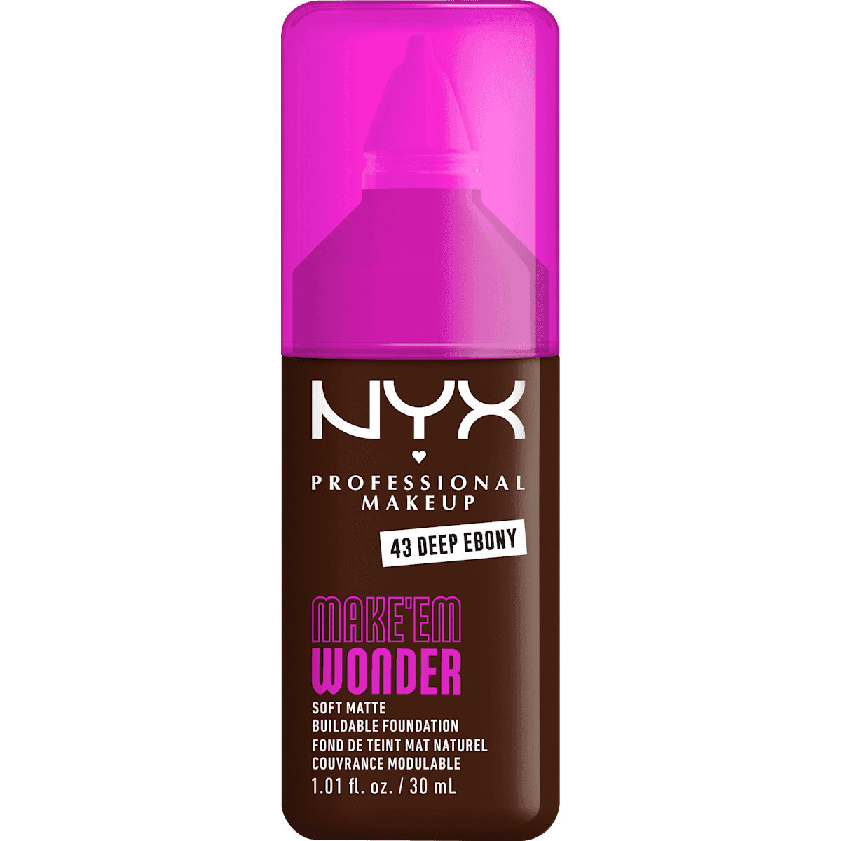 NYX PROFESSIONAL MAKEUP Foundation Make 'EM Wonder 43 Deep Ebony, 30 ml — منتج ألماني أصلي في المغرب
