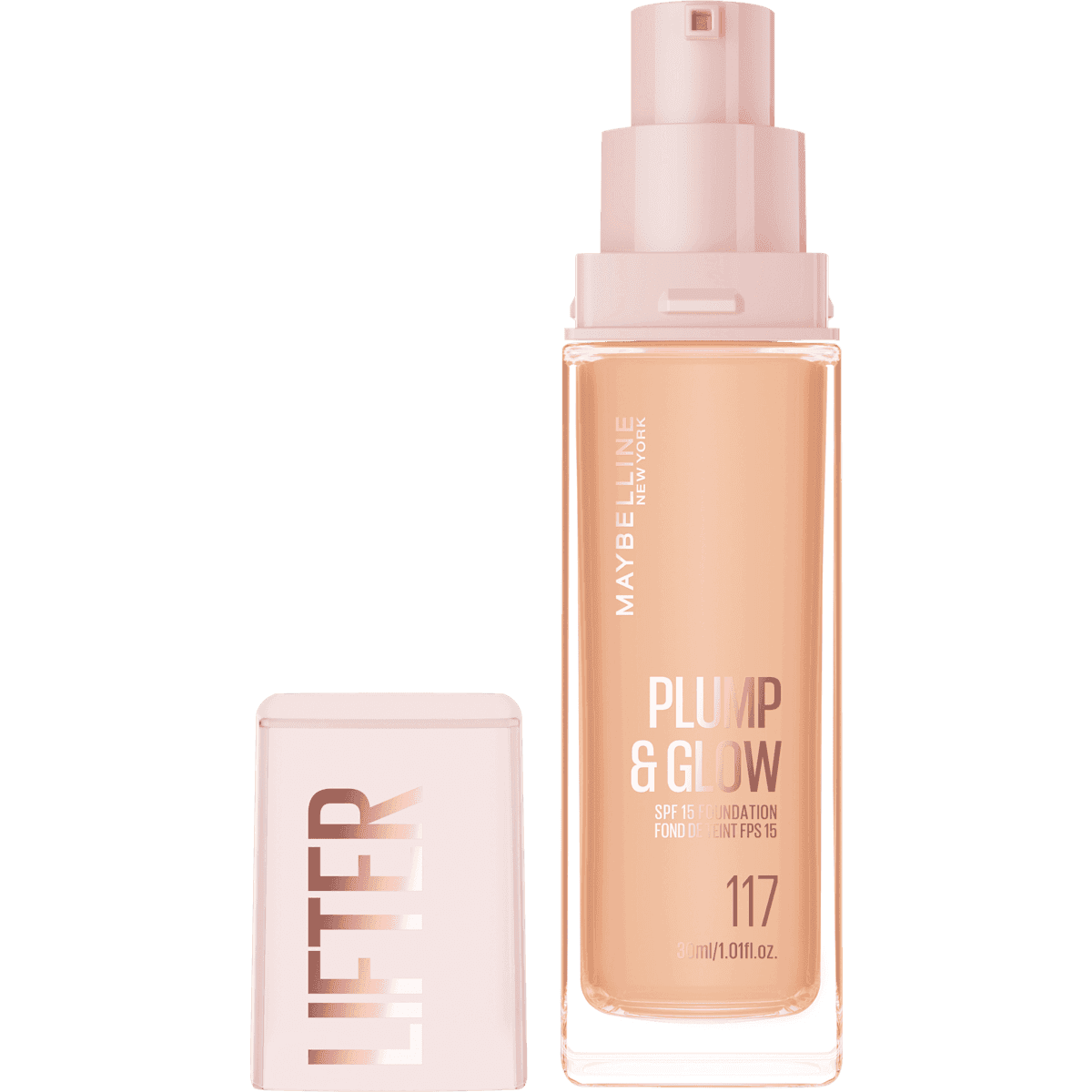 MAYBELLINE NEW YORK Foundation Lifter Plump & Glow 117, 30 ml — authentic German product in Morocco