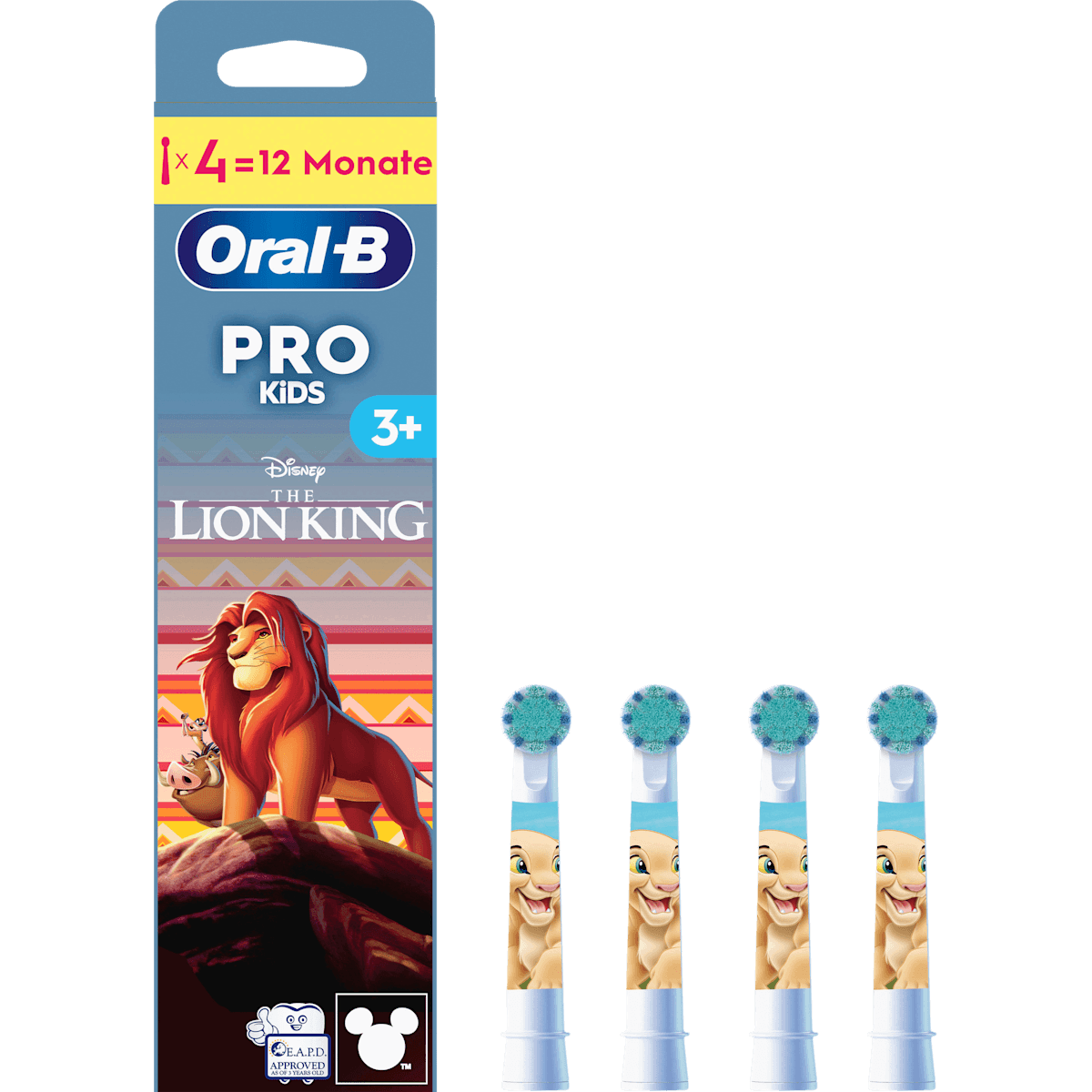 Oral-B Aufsteckbürsten Child PRO König der Löwen, ab 3 years, 4 pcs (Oral-B Aufsteckbürsten Kinder PRO König der Löwen, ab 3 Jahren, 4 St) — authentic German product in Morocco