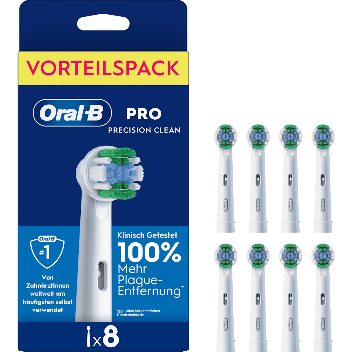 Oral-B Brossettes de rechange PRO Precision Clean, 8 pièces — produit allemand authentique au Maroc