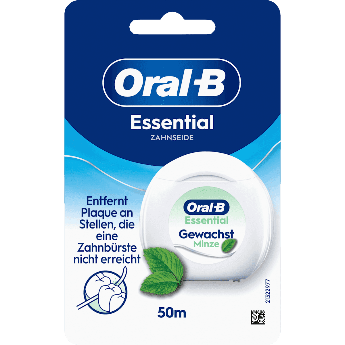 Oral-B Fil dentaire Essentialfloss gewachst, 50 m — produit allemand authentique au Maroc