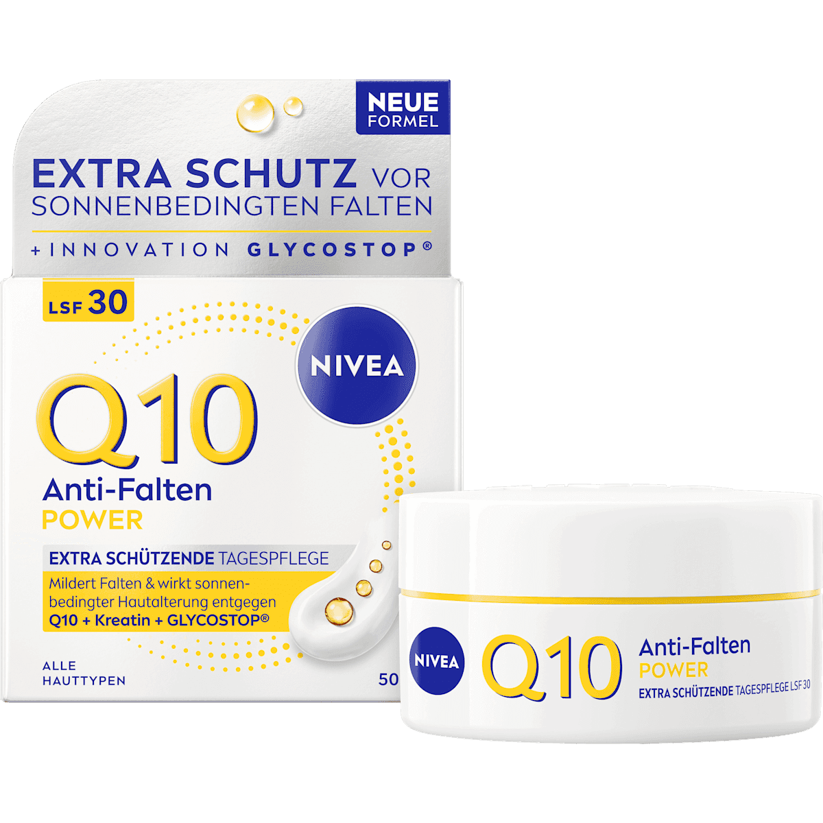 NIVEA crème visage Q10 Anti-Falten LSF30, 50 ml — produit allemand authentique au Maroc