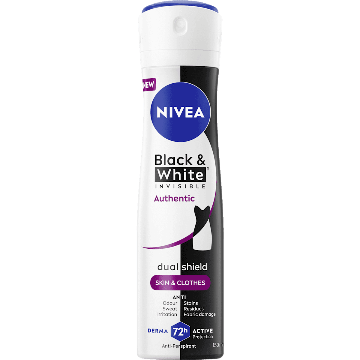 NIVEA anti-transpirant Déodorant spray Black & White Invisible Authentic, 150 ml — produit allemand authentique au Maroc