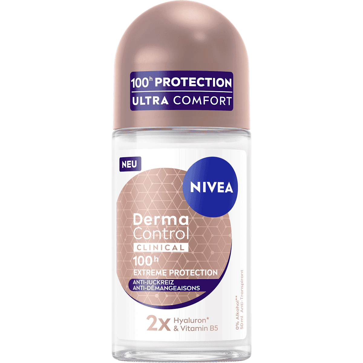 NIVEA anti-transpirant Déodorant bille Derma Control Clinical Anti-Juckreiz, 50 ml (NIVEA Antitranspirant Deo Roll-on Derma Control Clinical Anti-Juckreiz, 50 ml) — produit allemand authentique au Maroc