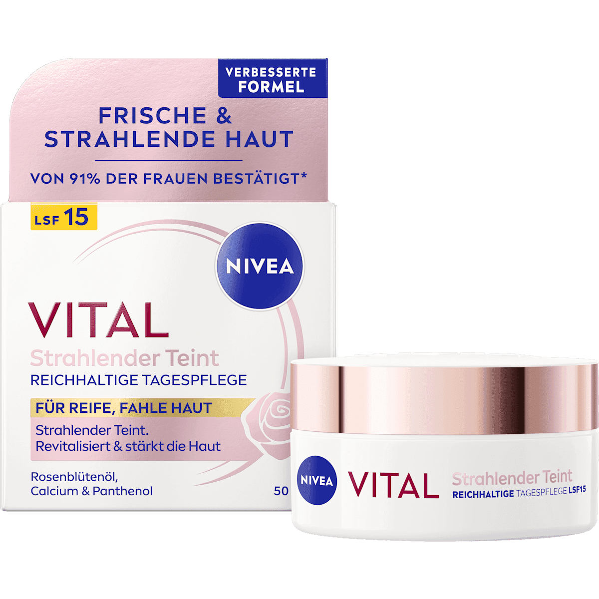 NIVEA crème de jour Vital strahlender Teint reichhaltig, 50 ml — produit allemand authentique au Maroc