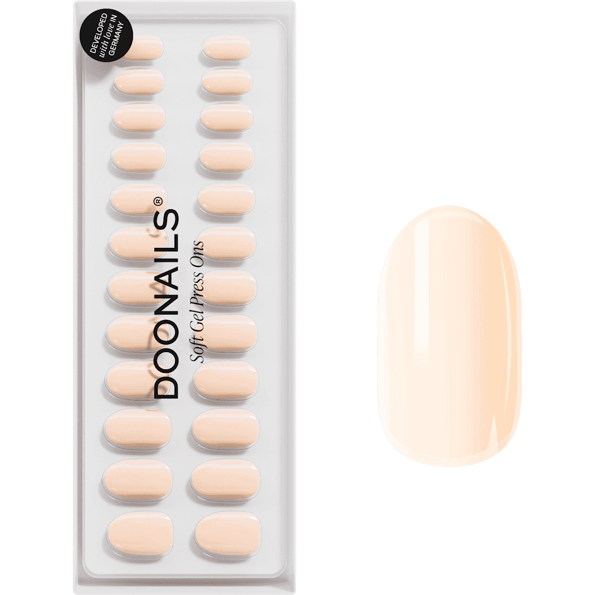 Doonails faux ongles, Soft Gel Press Ons Cheesecake Medium Round, 30 pièces — produit allemand authentique au Maroc