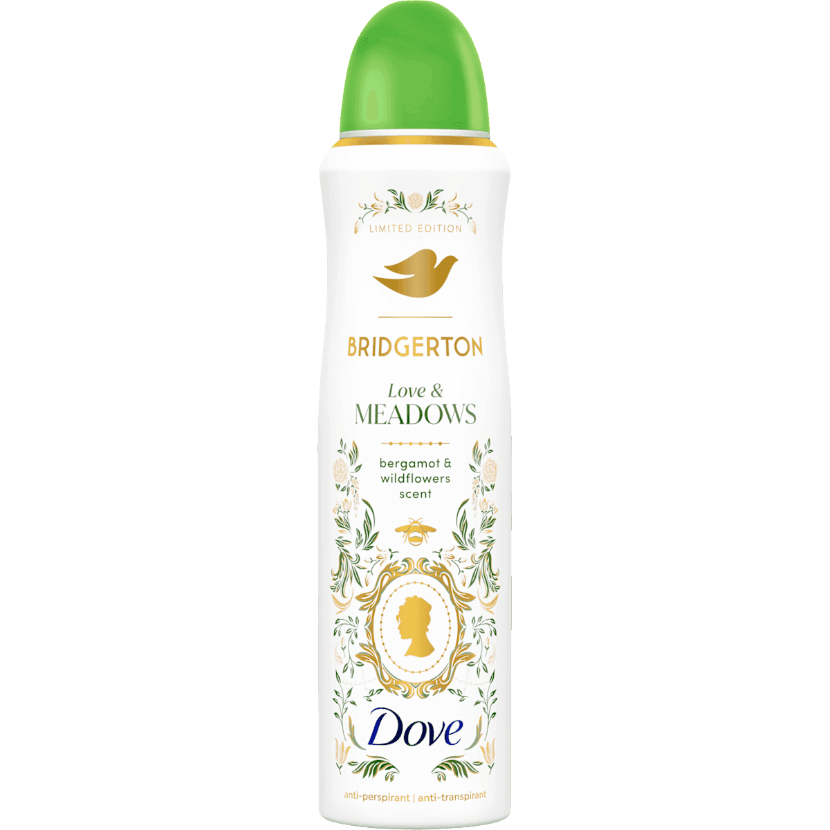 Dove anti-transpirant Déodorant spray Bridgerton Love & Meadows, 150 ml (Dove Antitranspirant Deospray Bridgerton Love & Meadows, 150 ml) — منتج ألماني أصلي في المغرب