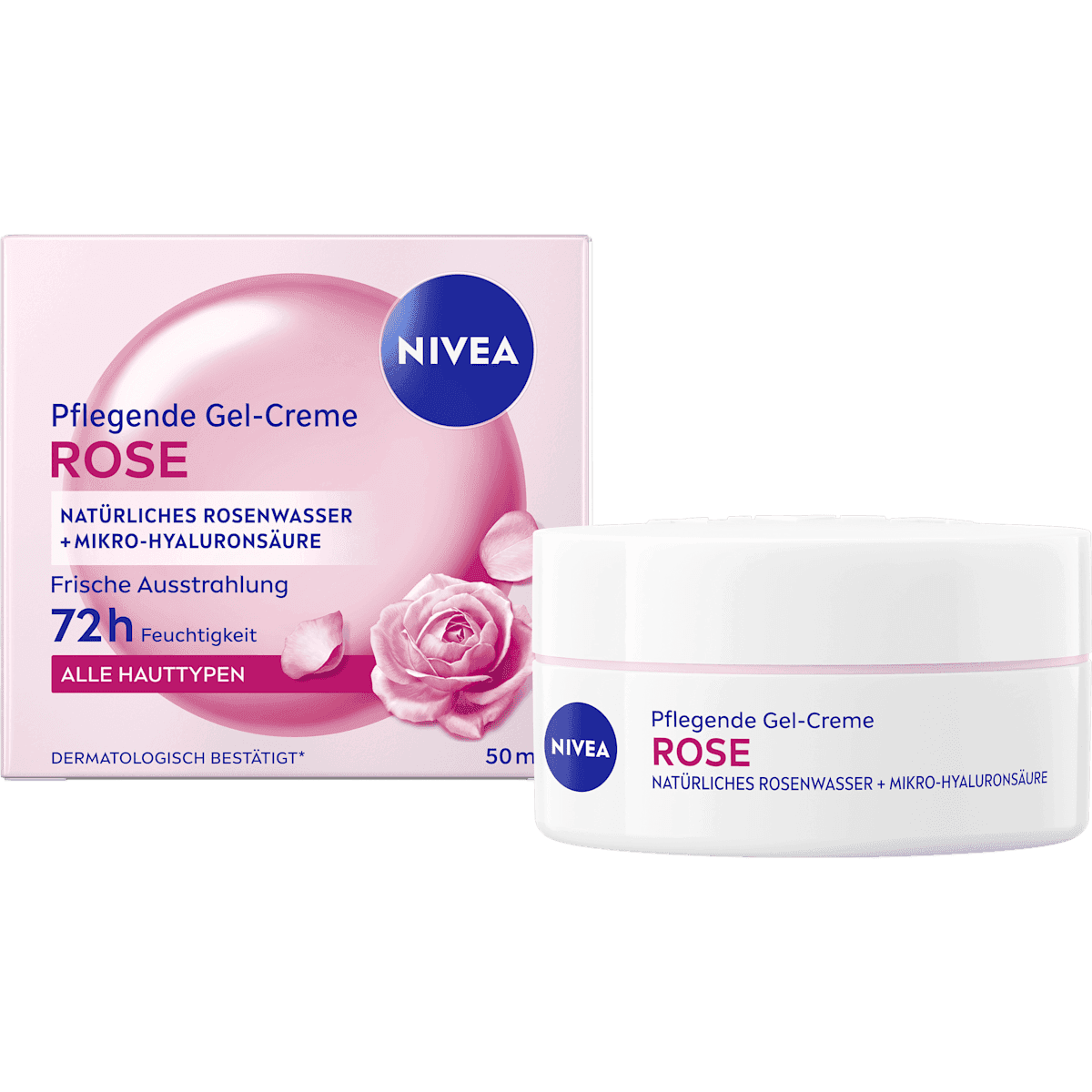 NIVEA face cream Gel-cream pink nourishing, 50 ml (NIVEA Gesichtscreme Gel-Creme Rose pflegend, 50 ml) — authentic German product in Morocco