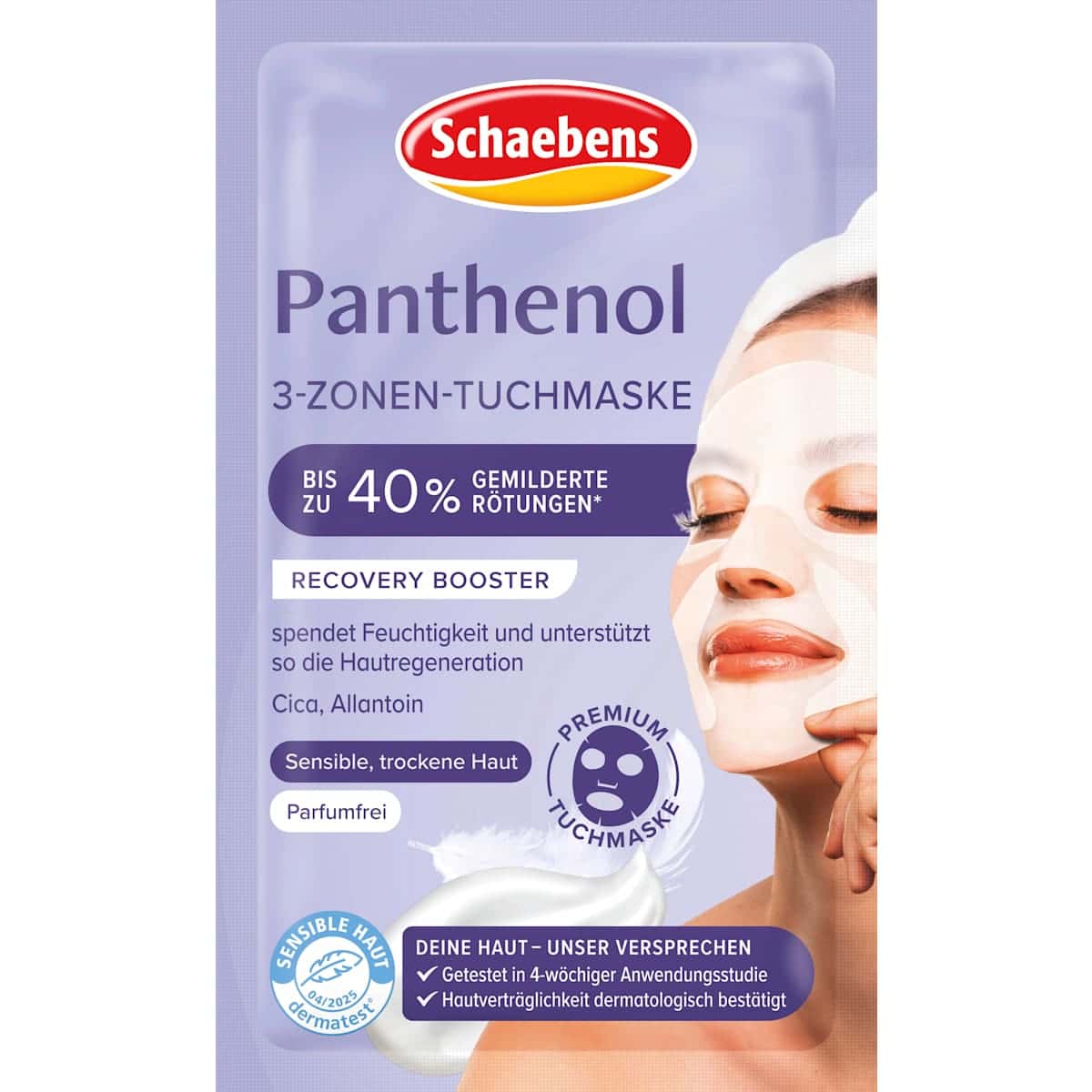 Schaebens masque tissu Panthenol 3-Zonen, 1 pièce — produit allemand authentique au Maroc