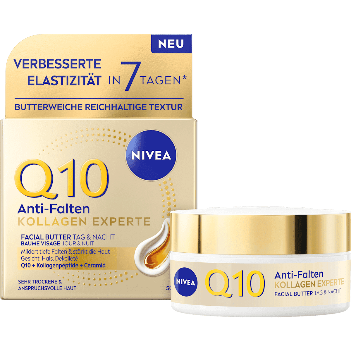 NIVEA crème visage Q10 Anti-Falten Collagène Experte, 50 ml — produit allemand authentique au Maroc