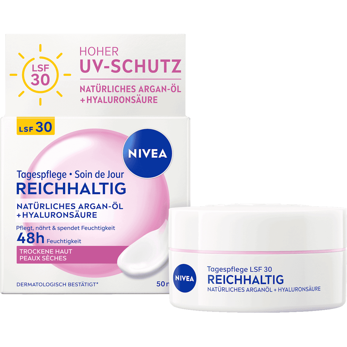 NIVEA crème visage reichhaltig peaux sèches, 50 ml (NIVEA Gesichtscreme reichhaltig trockene Haut, 50 ml) — منتج ألماني أصلي في المغرب