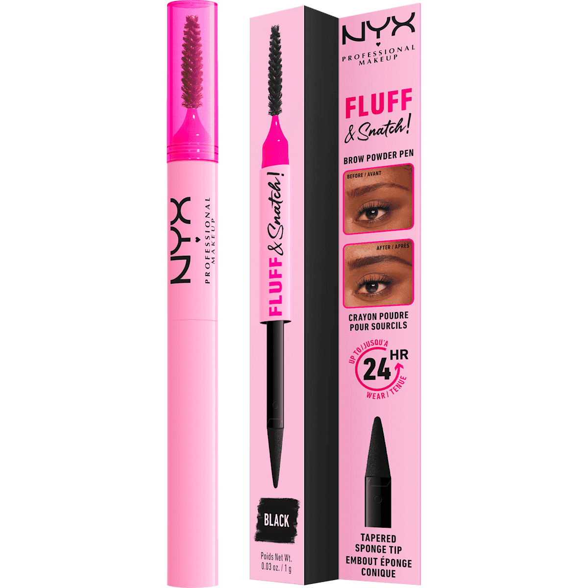 NYX PROFESSIONAL MAKEUP Crayon à sourcils Poudre Fluff & Snatch 08 noir, 1 g — منتج ألماني أصلي في المغرب