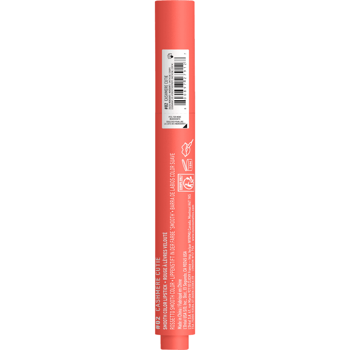 NYX PROFESSIONAL MAKEUP Rouge à lèvres Fat Matte Smooth 02 Cashmere Cutie, 2 g (NYX PROFESSIONAL MAKEUP Lippenstift Fat Matte Smooth 02 Cashmere Cutie, 2 g) — produit allemand authentique au Maroc