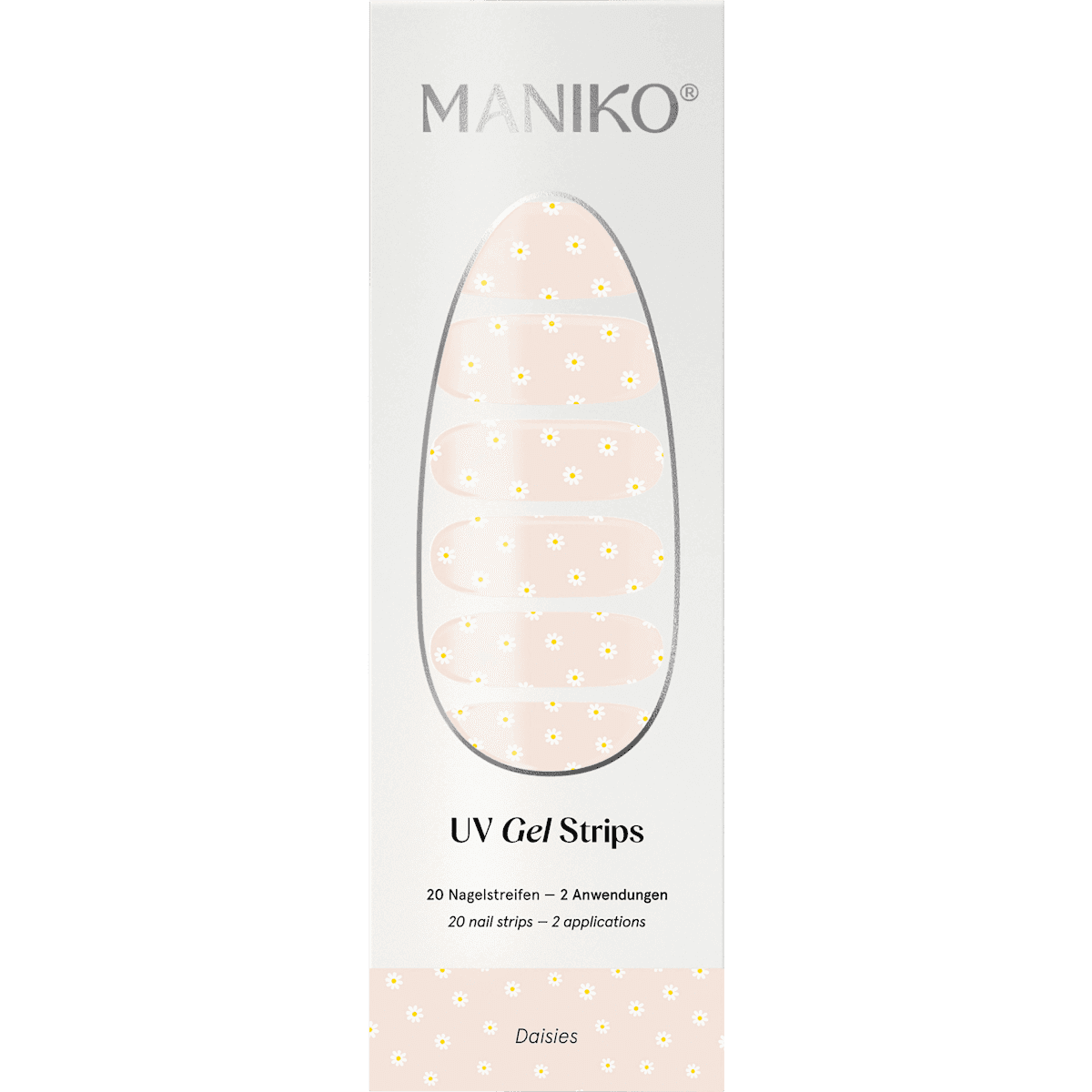 Maniko UV Gel Stickers ongles Daisies, 20 pièces — produit allemand authentique au Maroc