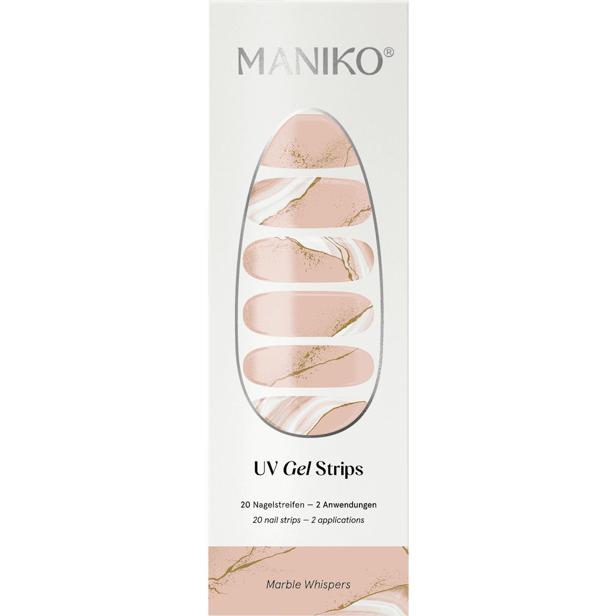 Maniko UV Gel Stickers ongles Marble Whispers, 20 pièces — produit allemand authentique au Maroc