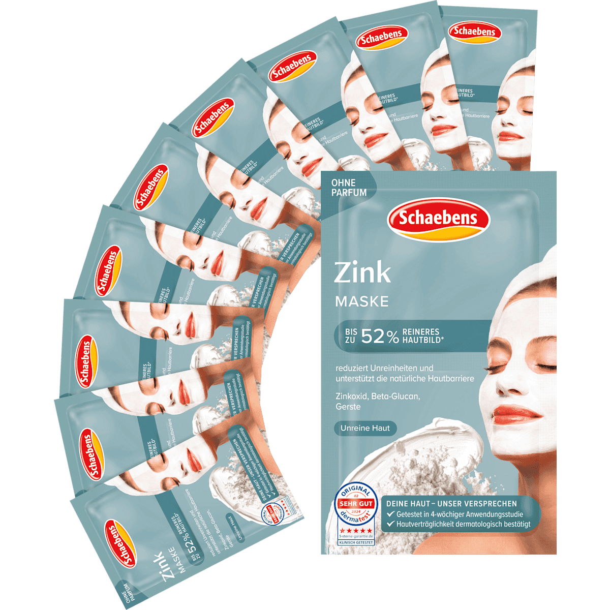Schaebens Masque visage Zinc (10 pièces, 2x5 ml), 100 ml (Schaebens Gesichtsmaske Zink (10 St, 2x5 ml), 100 ml) — produit allemand authentique au Maroc