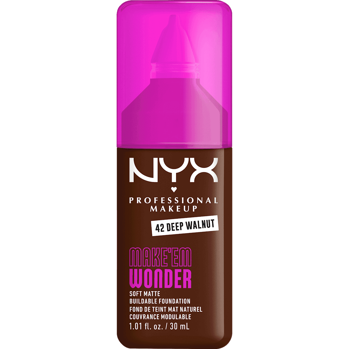 NYX PROFESSIONAL MAKEUP Foundation Make 'EM Wonder 41 Deep Walnut, 30 ml — produit allemand authentique au Maroc