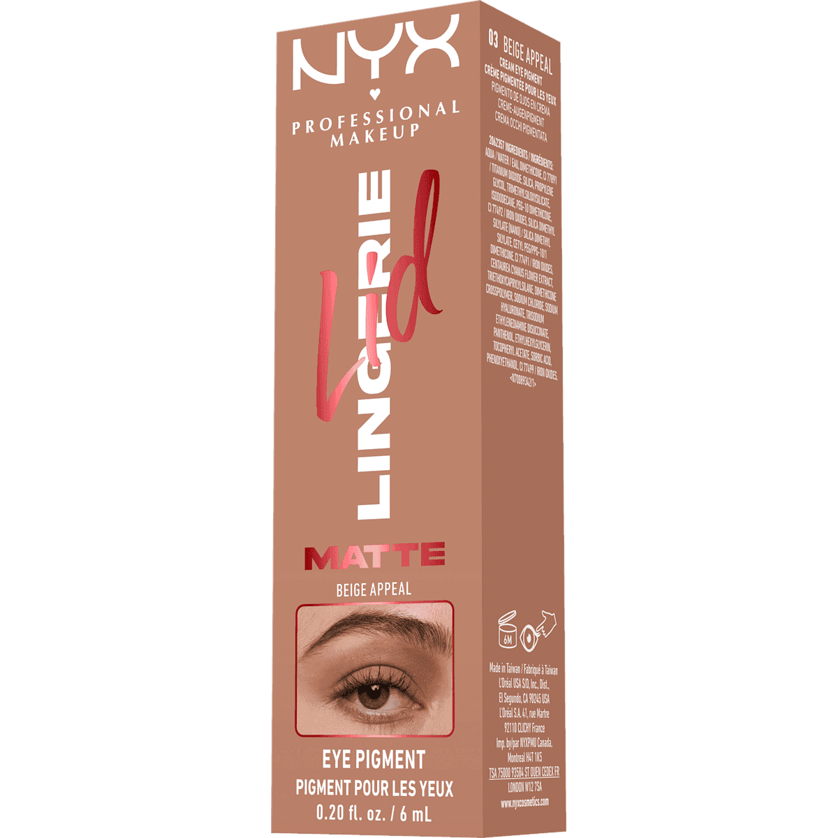 NYX PROFESSIONAL MAKEUP Fard à paupières Lid Lingerie 03 Beige Appeal Matte, 6 ml (NYX PROFESSIONAL MAKEUP Lidschatten Lid Lingerie 03 Beige Appeal Matte, 6 ml) — منتج ألماني أصلي في المغرب