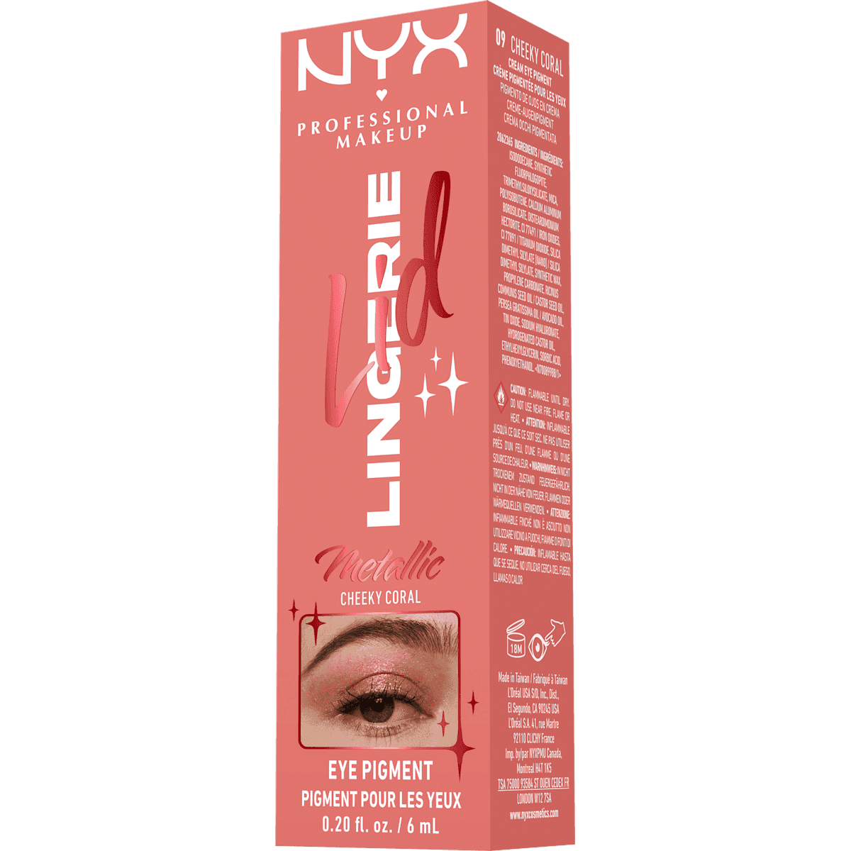 NYX PROFESSIONAL MAKEUP Fard à paupières Lid Lingerie 09 Cheeky Coral Metallic, 6 ml (NYX PROFESSIONAL MAKEUP Lidschatten Lid Lingerie 09 Cheeky Coral Metallic, 6 ml) — منتج ألماني أصلي في المغرب