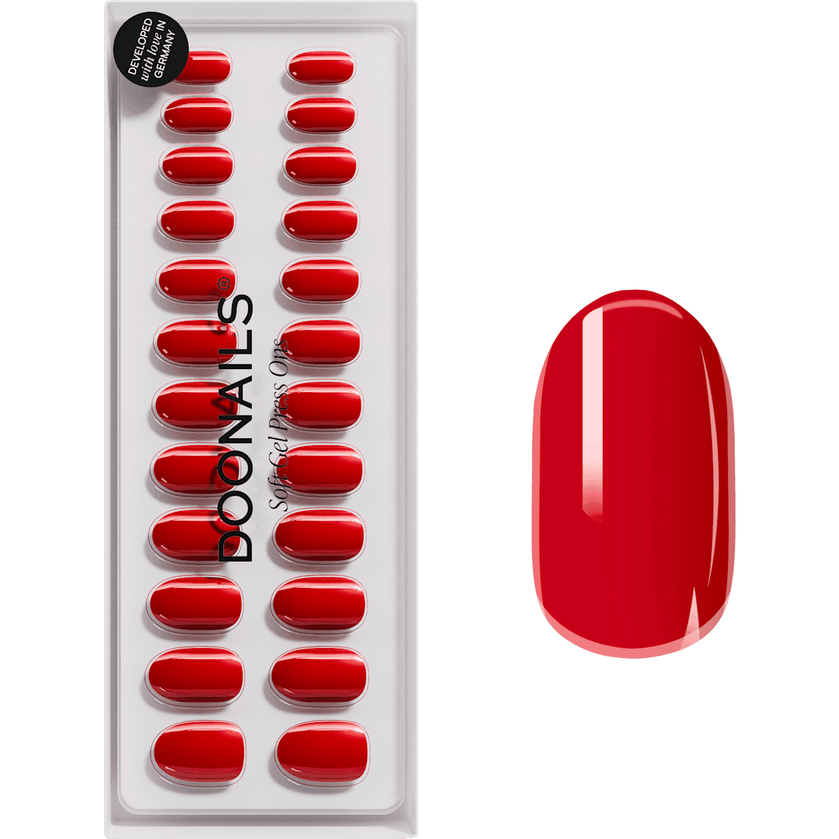 Doonails faux ongles, Soft Gel Press Ons rose Red Medium Round, 30 pièces (Doonails Künstliche Nägel, Soft Gel Press Ons Rose Red Medium Round, 30 St) — produit allemand authentique au Maroc